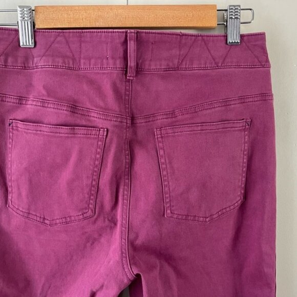 Anthropologie wine color criscross button chino high rise pants new NWT 27 - Picture 4 of 12